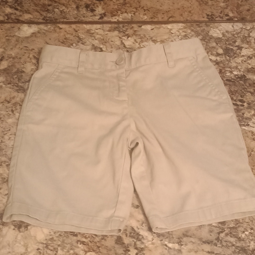 Wonder Nation girls approved school uniforms adjustable waist shorts khaki 8